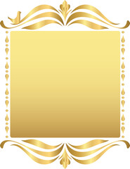 Golden vintage frame, gold decorative luxury ornament frame