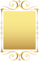 Golden vintage frame, gold decorative luxury ornament frame