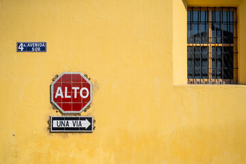 Yellow Wall In Antigua Guatemala
