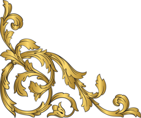 Decorative vintage floral corner frame and Certificate border