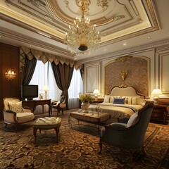 A five-star hotel suite