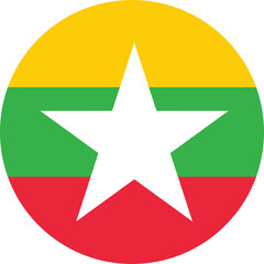Burma round flag in Myanmar