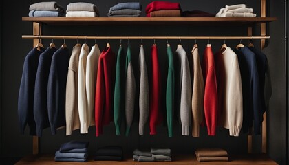 Designer Cashmere Sweater Collection on Modern Display