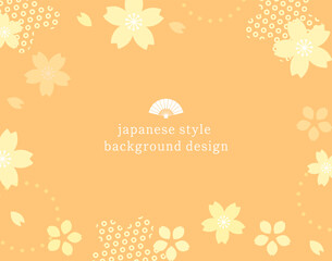 桜モチーフの和風背景素材、春カラーのデザインテンプレート