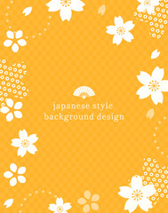 桜モチーフの和風背景素材、春カラーのデザインテンプレート