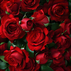 Blooming Elegance: Immerse yourself in the enchanting allure of a natural red roses seamless background