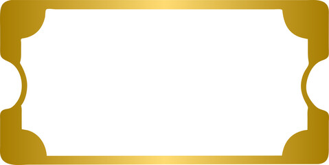 Golden ticket, gold premium blank ticket	
