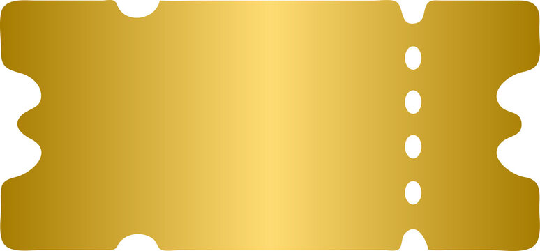 Golden ticket, gold premium blank ticket	

