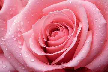 Beautiful light pink rose flower with water drops
