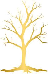Golden dead tree, gold dry tree