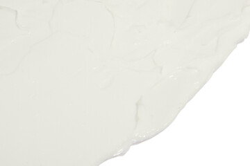 Obraz premium White cosmetic cream smeared on a blank background.
