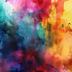 A Fluid and Colorful Abstract Watercolor Wash combine Background Blending Vibrant Hues in a Dreamy Artistic Pattern - Colorful Watercolor Wallpaper created with Generative AI Technology