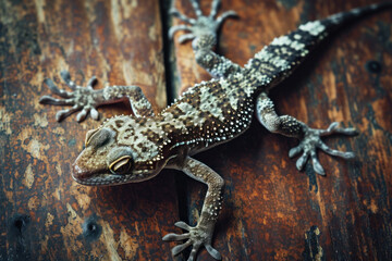 Naklejka premium lizard on a branch