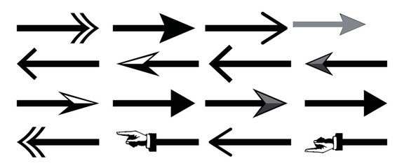 Big Collection of arrows vector illustration.