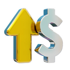 3D dollar rate with gold color