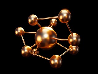 gold molecule for cosmetics product.3d