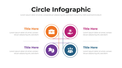 Circle infographic presentation layout fully editable.