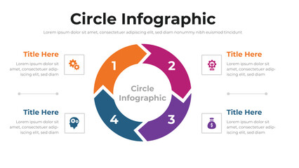 Circle infographic presentation layout fully editable.