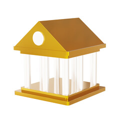 3D bank with gold color