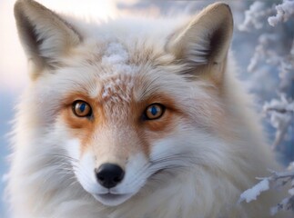 Obraz premium Fox in the snow. Generative AI.