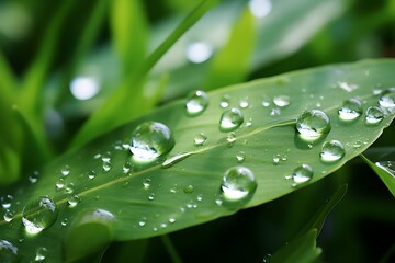 Close-up photo of a blade of grass with water droplets