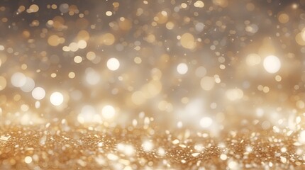 silver and golden christmas particles and sprinkles for a holiday celebration like christmas or new year. shiny white lights. wallpaper background for ads or gifts wrap and web design.