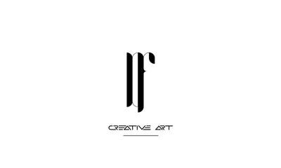 DF, FD, D, F abstract letters logo monogram