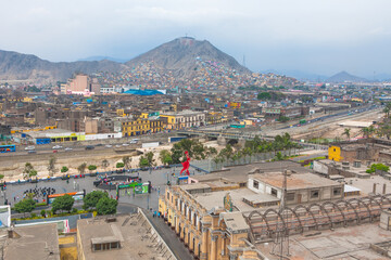 San Cristobal hill and part of the city, Lima Peru