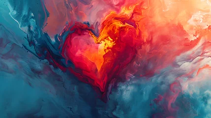 Poster Abstract love concept wedding romance valentines day colorful hearts background wallpaper © BeautyStock