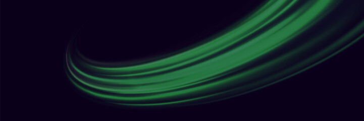 The effect of high-speed light trails. Futuristic dynamic motion technology. Neon glowing lines.