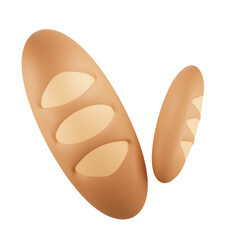 Baguette 3d illustration