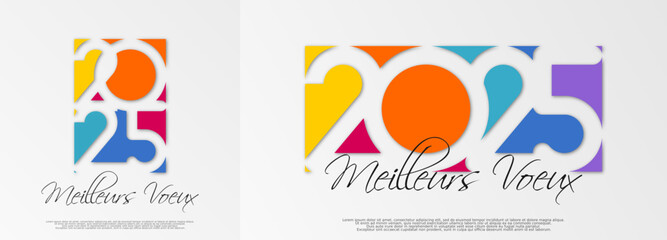 Bonne année - meilleurs vœux 2025 - vecteur pour affiche, bannière, salutation et célébration du nouvel an 2025.