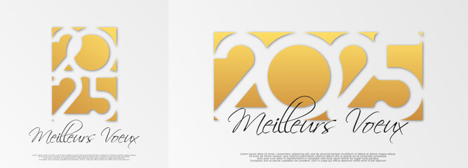 Bonne année - meilleurs vœux 2025 - vecteur pour affiche, bannière, salutation et célébration du nouvel an 2025.