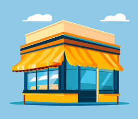 Obraz premium vector illustration of a restaurant facade