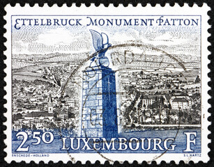 Postage stamp Luxembourg 1961 General Patton monument, Ettelbruck, Battle of the Ardennes Bulge