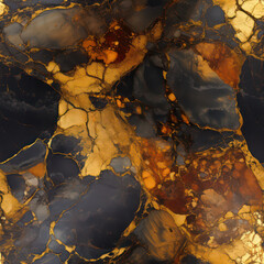 Fototapeta premium Seamless decorative gold and wood marble pattern background