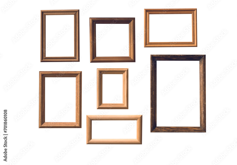 Wall mural vintage frames isolated on white background