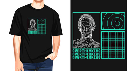 over think t shirt vector design