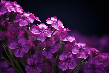 flowers on black background