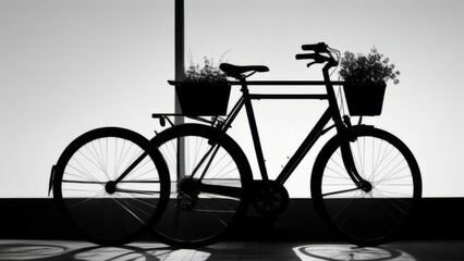 silhouette of a bicycle with a third wheel ai generated