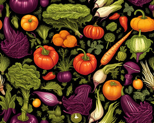 seamless pattern with vegetables