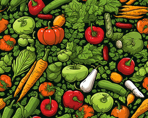 seamless pattern with vegetables