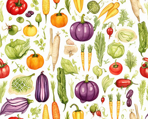 seamless pattern with vegetables