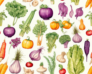 seamless pattern with vegetables
