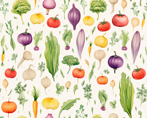 seamless pattern with vegetables
