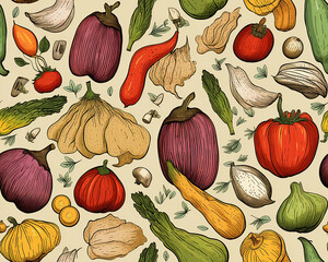 seamless pattern with vegetables