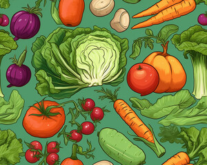 seamless pattern with vegetables