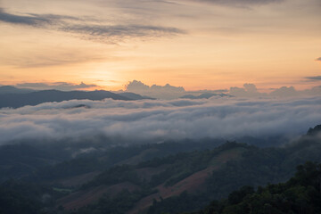 Sky and cloud concept Beautiful Blue sky and mountains. Beautiful Cumulus Cloud in the Bright Sky Background