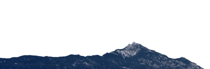 a mountain on transparent background with cut out sky