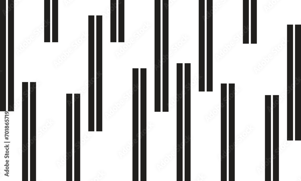 Poster abstract geometric black vertical double line pattern art.